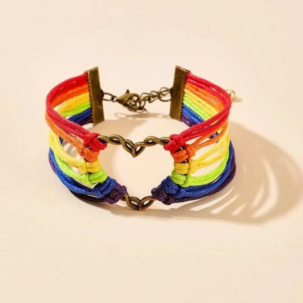 New Pride Rainbow Striped Layered Bracelet